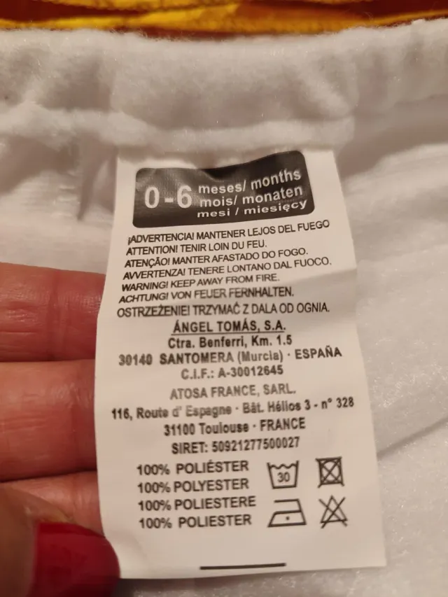 Disfraz Angelito Blanco y Dorado Talla Bebé