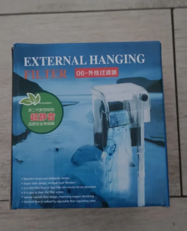 Filtro externo colgante para acuario