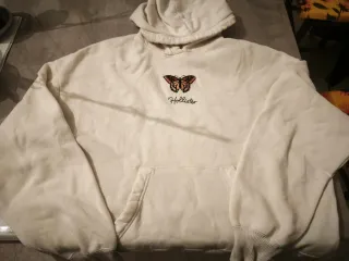 Felpa Hollister bianca con farfalla