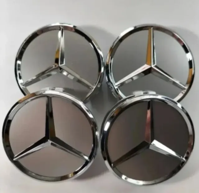 4 TAPAS BUJE CENTROS LLANTAS ORIGINALES MERCEDES 