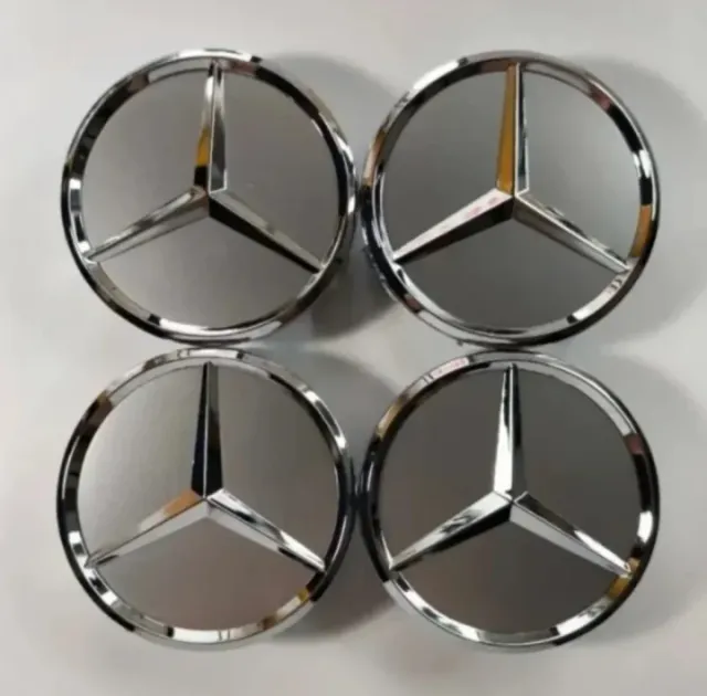4 TAPAS BUJE CENTROS LLANTAS ORIGINALES MERCEDES 