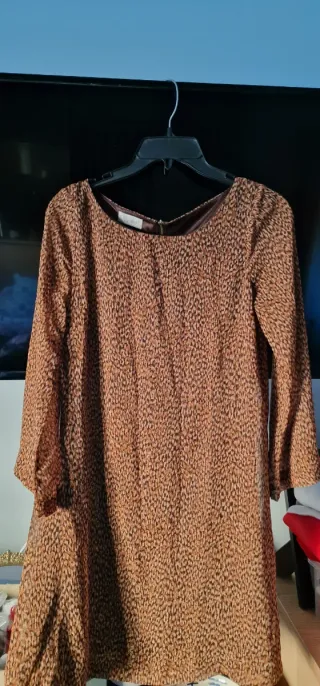 Vestido estampado marrón y negro