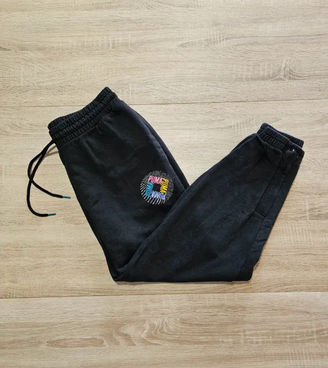 Pantaloni tuta uomo neri con logo