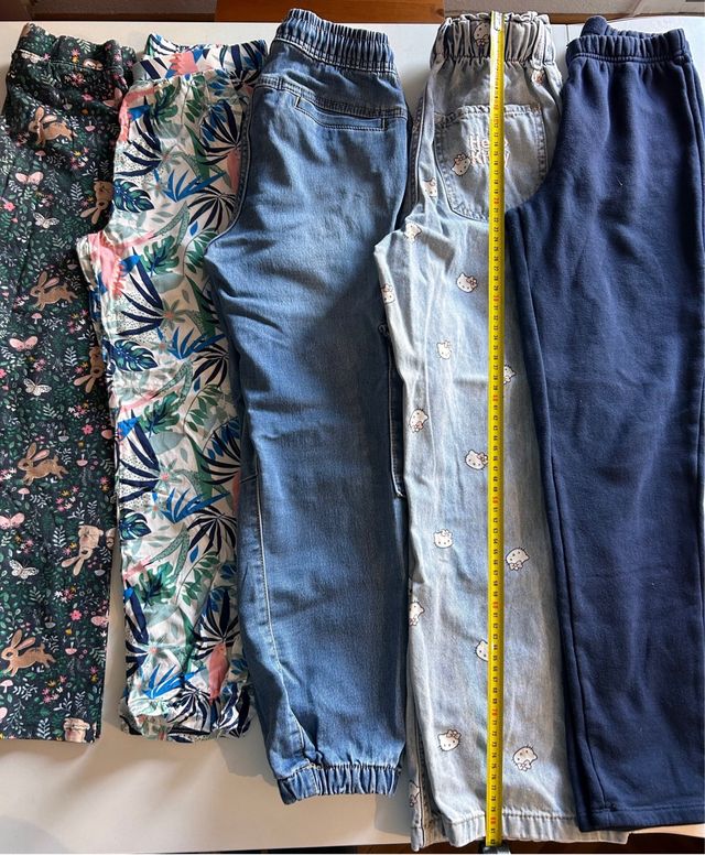 Lote 5 pantalones niña 8-9 años