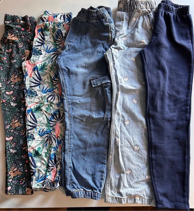 Lote 5 pantalones niña 8-9 años