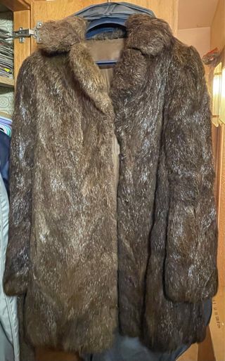 Cappotto vintage in pelle di bisonte