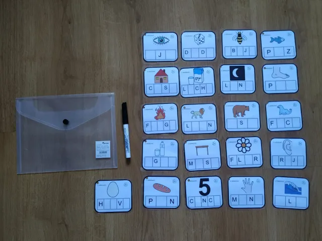 Juego de 21 Tarjetas Conciencia Fonológica Vocales