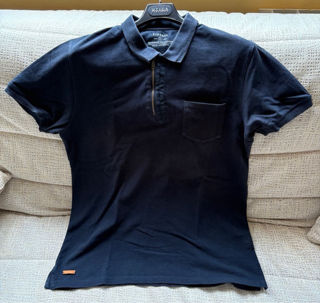 Polo Tiffosi azul marino cremallera talla L
