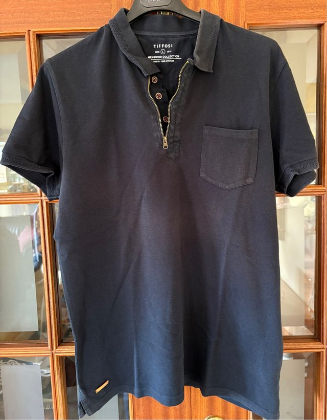 Polo Tiffosi azul marino cremallera talla L