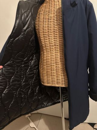 Cappotto blu con interno nero