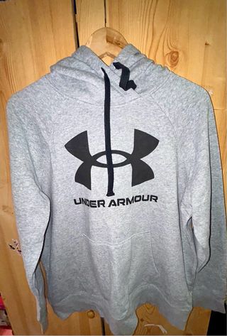 Sudadera Under Armour Gris Logo Grande