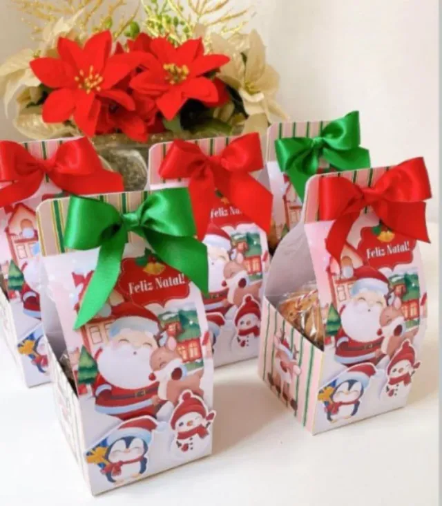 Cajitas Navideñas con Santa y Reno