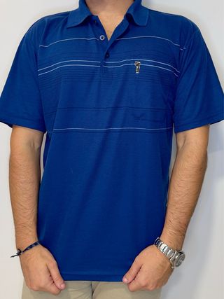 Polo Azul Talla XXL Moda Impresion Rayas