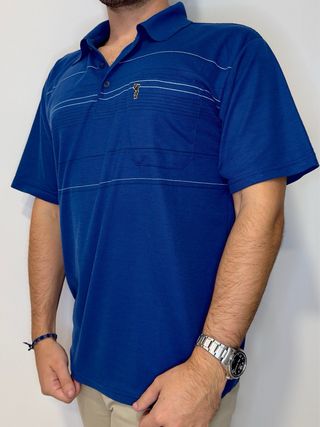 Polo Azul Talla XXL Moda Impresion Rayas