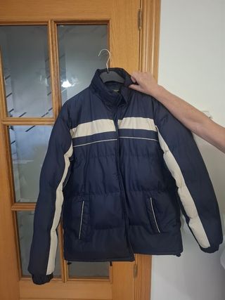 Chaquetón Fashion azul y beige