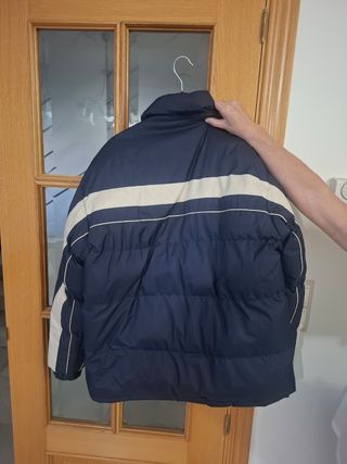 Chaquetón Fashion azul y beige