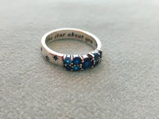 Anillo piedras azules plata de ley