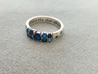 Anillo piedras azules plata de ley