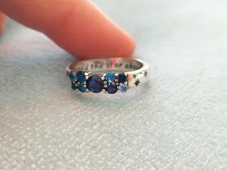 Anillo piedras azules plata de ley