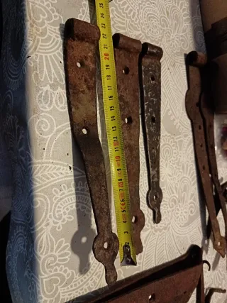 Juego 3 Bisagras Antiguas Hierro Forjado