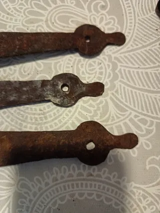 Juego 3 Bisagras Antiguas Hierro Forjado