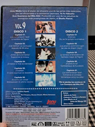 Yu Yu Hakusho Vol. 9 DVD 2 Discos. Cap 51-61