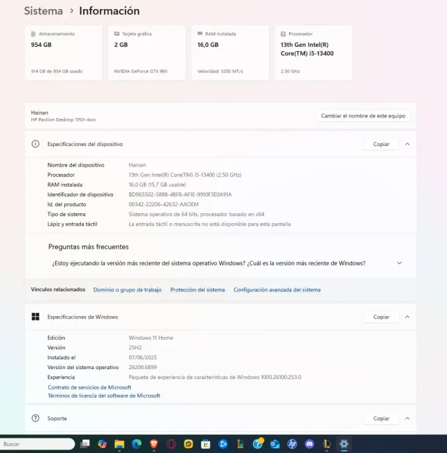 PC HP Intel Core I5 13va generacion Gamer Completa