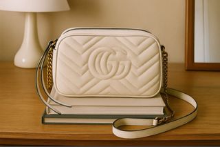 Borsa Gucci GG Marmont Mini Pelle Bianca