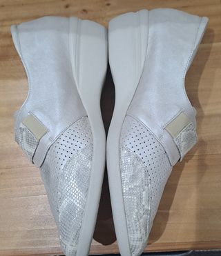 Zapatos Terol Comfort velcro beige/plata