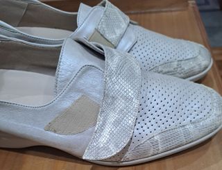 Zapatos Terol Comfort velcro beige/plata