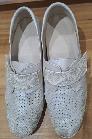 Zapatos Terol Comfort velcro beige/plata