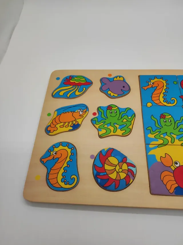 PUZZLE MADERA INFANTIL ANIMALES MARINOS