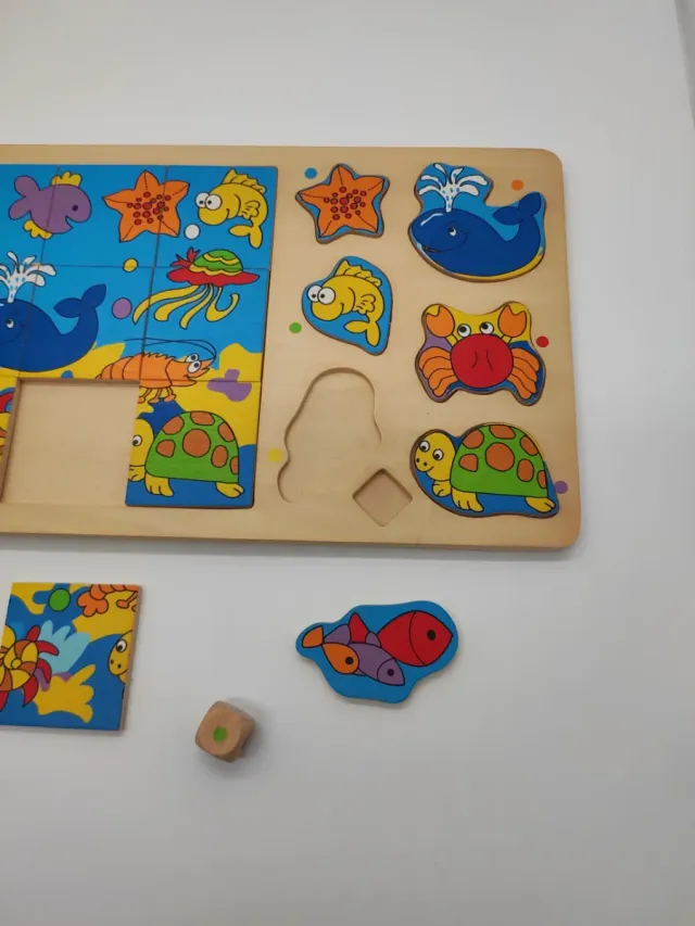PUZZLE MADERA INFANTIL ANIMALES MARINOS