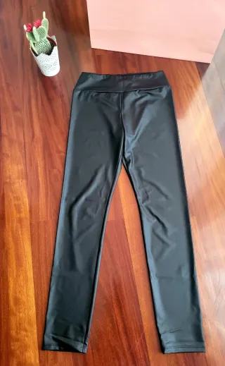 Leggings efecto piel mujer negros