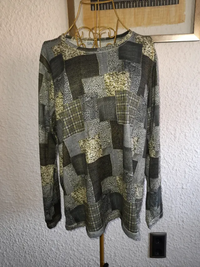 Camiseta manga larga patchwork