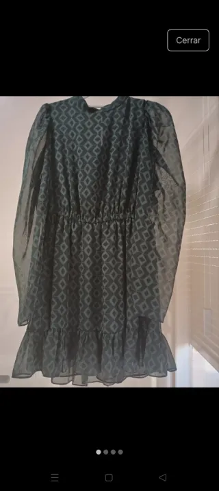 Vestido Zara verde estampado
