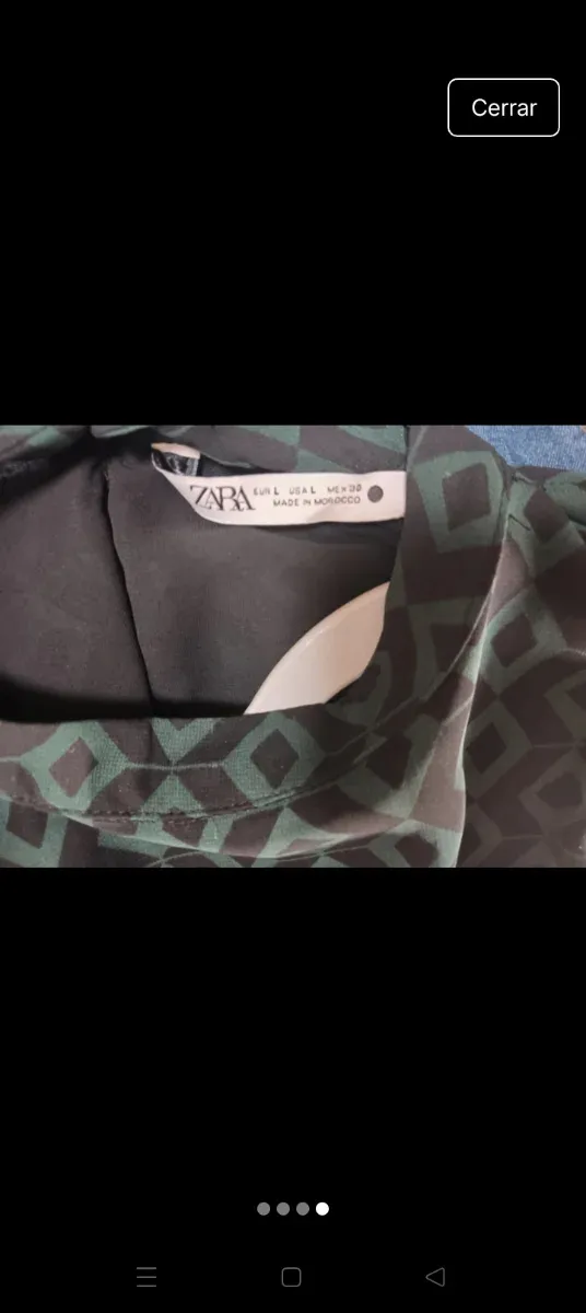 Vestido Zara verde estampado