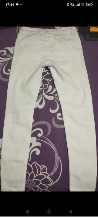 Pantalón Bershka Super Skinny Blanco Talla S