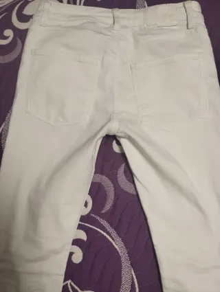 Pantalón Bershka Super Skinny Blanco Talla S