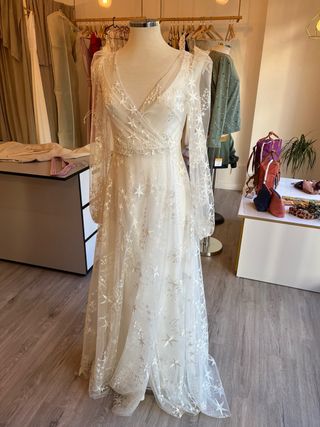 Vestido Novia Artesano de encaje de Estrellas