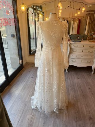 Vestido Novia Artesano de encaje de Estrellas
