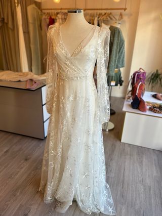Vestido Novia Artesano de encaje de Estrellas