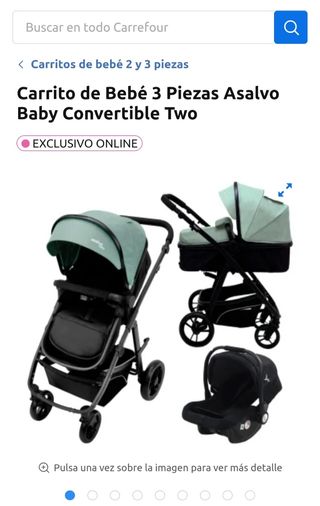 Carrito de bebé 3 piezas Asalvo