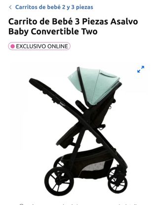 Carrito de bebé 3 piezas Asalvo