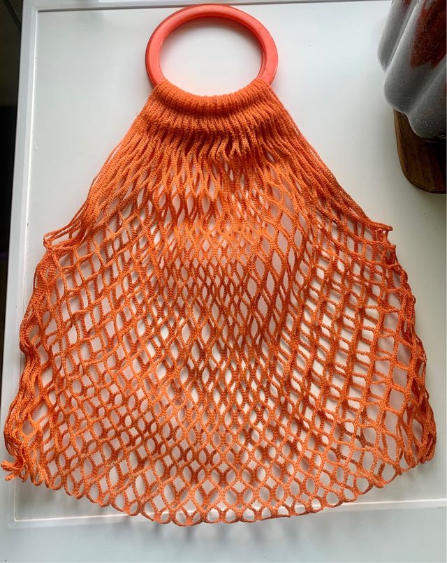 Borsa a rete vintage arancione