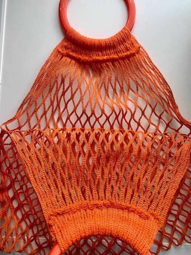 Borsa a rete vintage arancione