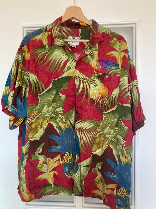 Camisa Hawaiana Relax Wear Multicolor Talla XL