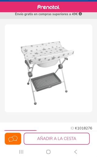 Bañera cambiador Prénatal estrellas