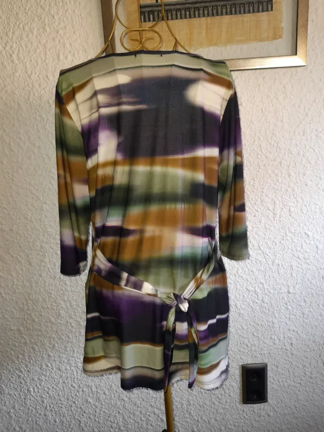 Camiseta larga estampada multicolor