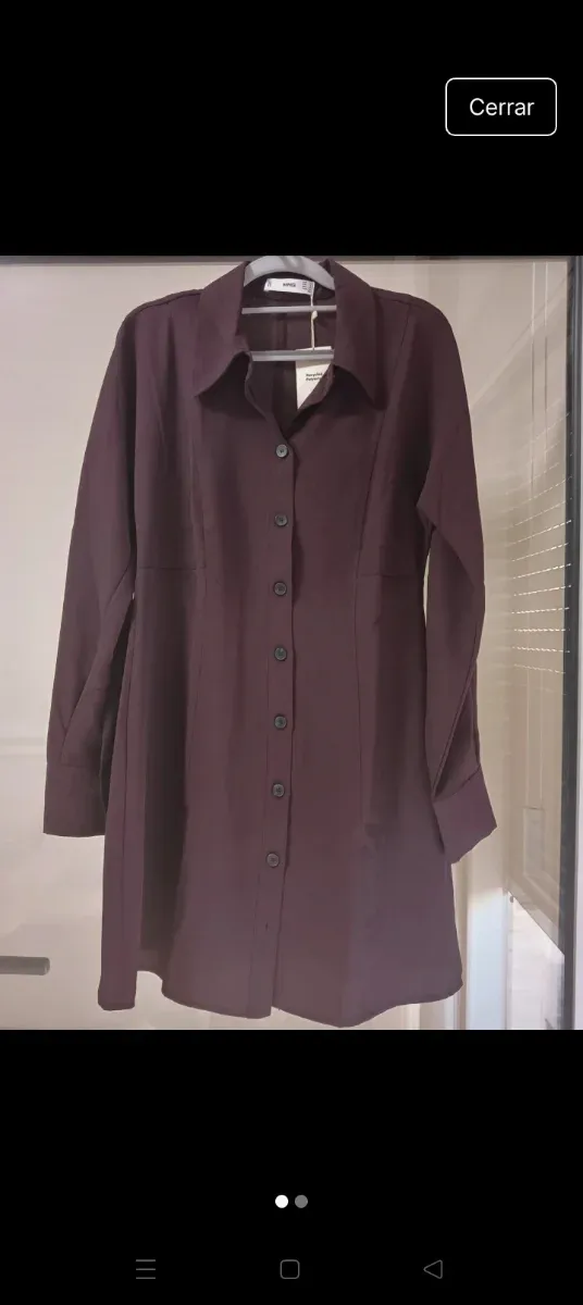 Vestido camisero Mango morado